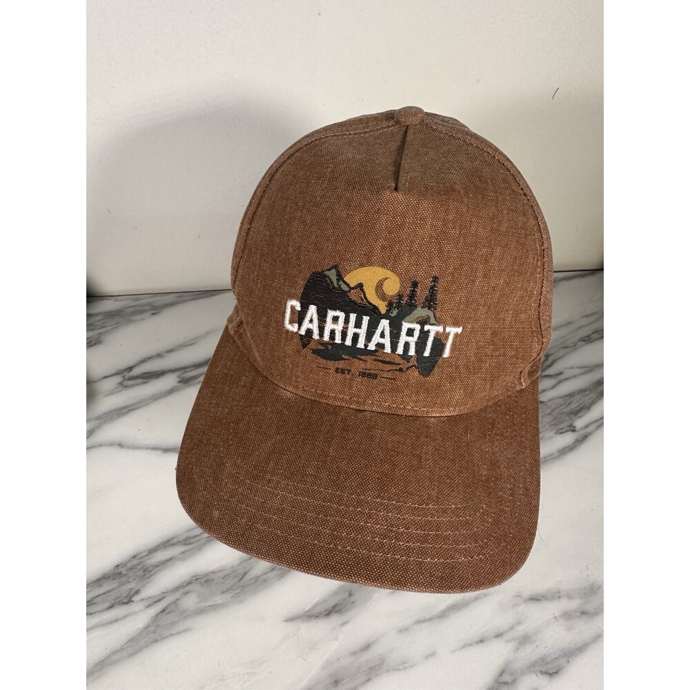 Vintage Carhartt khaki embroidered work wear snap back hat one size